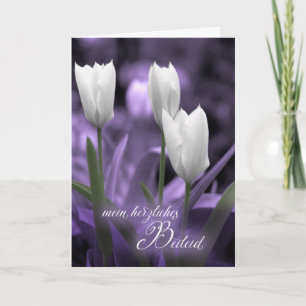 Mit Sympathie German Language Sympathy WhiteTulips Card
