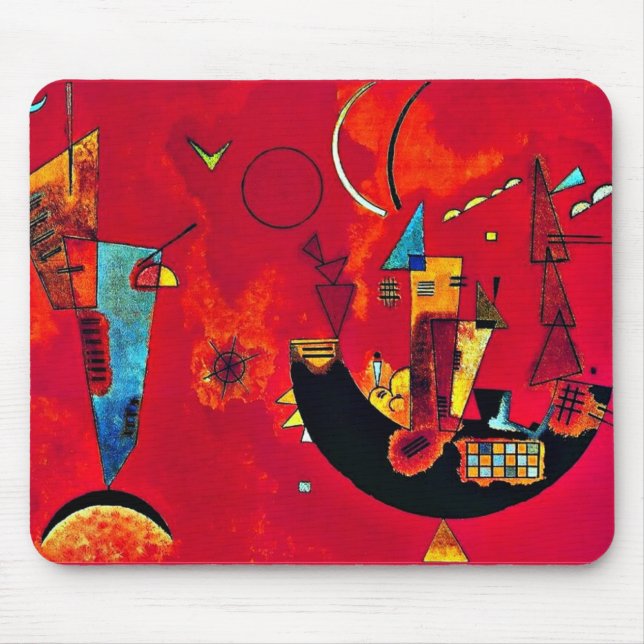 Mit und Gegen, popular art by Wassily Kandinsky Mo Mouse Mat (Front)