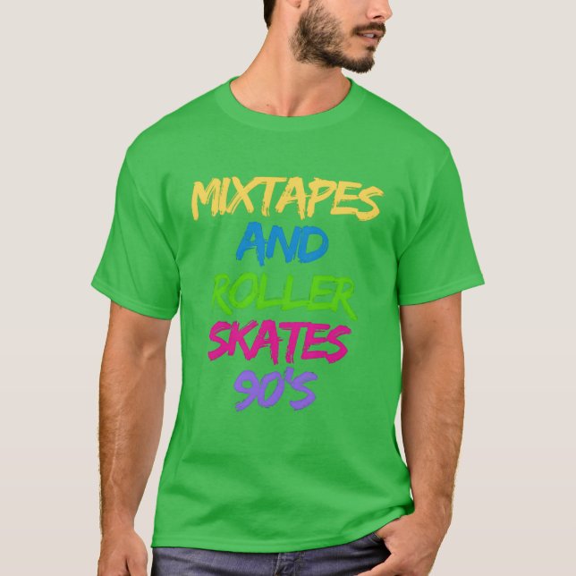 Mitape and roller skates 90s boy T-Shirt (Front)