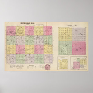 Mitchell County, Cawker City, Simpson, Kansas Poster