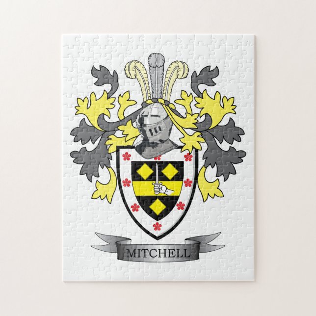 Mitchell Family Crest Coat of Arms Jigsaw Puzzle (Vertical)