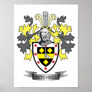 Mitchell Family Crest Coat of Arms Poster