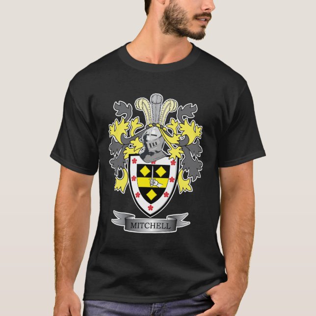 Mitchell Family Crest Coat of Arms T-Shirt (Front)