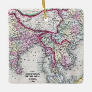 Mitchell Map   India, Tibet, China & SE Asia Ceramic Ornament