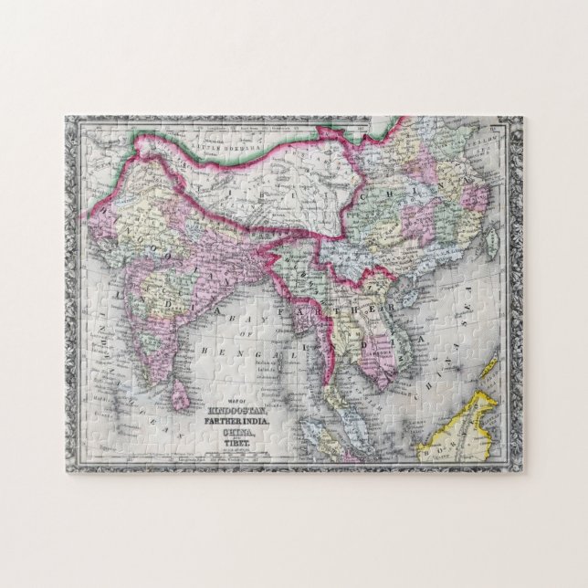 Mitchell Map | India, Tibet, China & SE Asia Jigsaw Puzzle (Horizontal)