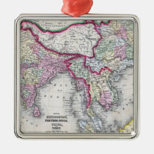 Mitchell Map   India, Tibet, China & SE Asia Metal Tree Decoration
