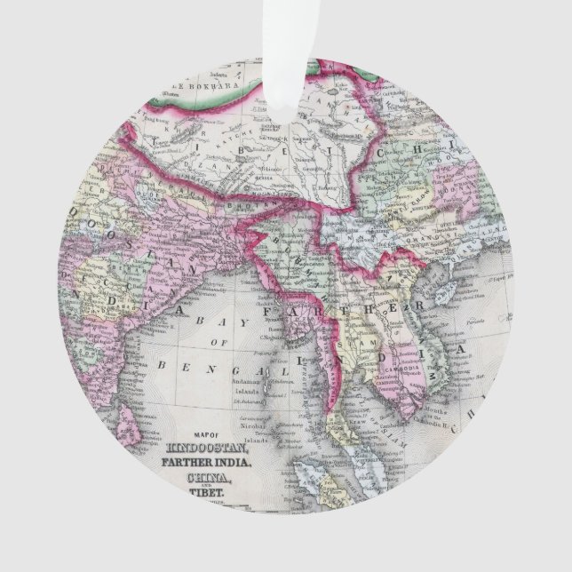 Mitchell Map | India, Tibet, China & SE Asia Ornament (Front)
