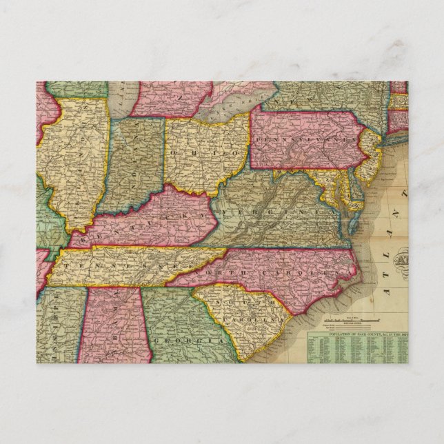 Mitchell's National Map of the American Republic Postcard (Front)