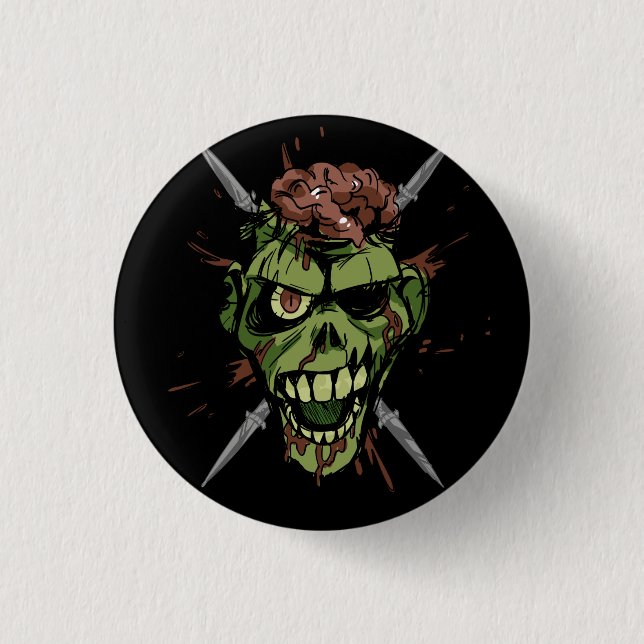 mitch's zombie graphic 3 cm round badge (Front)