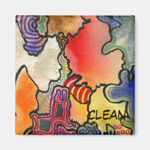 "Mite and Tite" Abstract Dishwasher Status Magnet