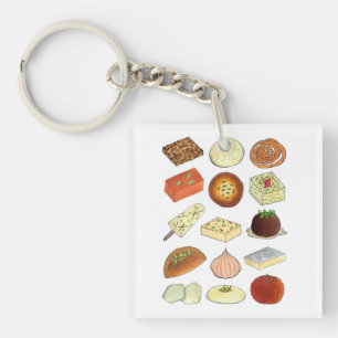 Mithai Indian Sweets Confectionery Desserts India Key Ring