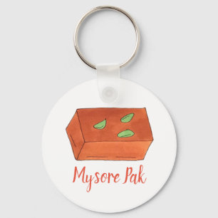 Mithai Indian Sweets Confectionery Mysore Pak Key Ring