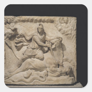 Mithras Sacrificing the Bull, 2nd-3rd century Square Sticker