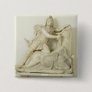 Mithras Sacrificing the Bull, Marble relief, Roman 15 Cm Square Badge