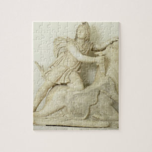 Mithras Sacrificing the Bull, Marble relief, Roman Jigsaw Puzzle
