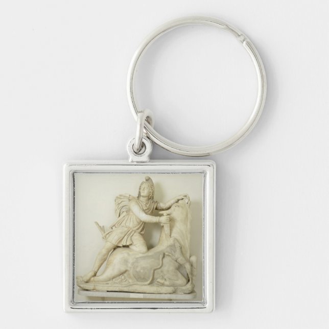 Mithras Sacrificing the Bull, Marble relief, Roman Key Ring (Front)