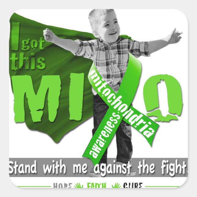Mito Awareness Stand With Me Square Sticker (Front)