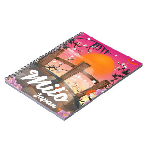 Mito Japan blossom poster. Notebook
