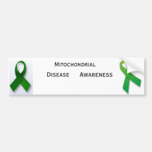 Mito_Ribbon, 370px-Green_ribbon_svg, Mitochondr... Bumper Sticker