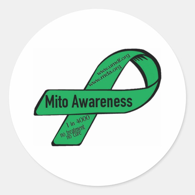 Mito ribbon classic round sticker (Front)