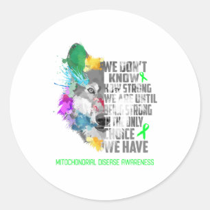 Mitochondrial Disease Awareness Ribbon Support Gif Classic Round Sticker