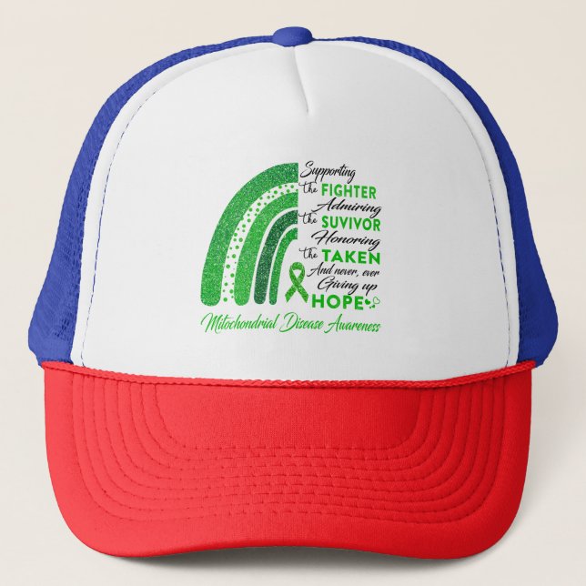 Mitochondrial Disease Warrior Supporting Fighter Trucker Hat (Front)