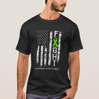 Mitochondrial Disease Warrior US Flag T Shirt