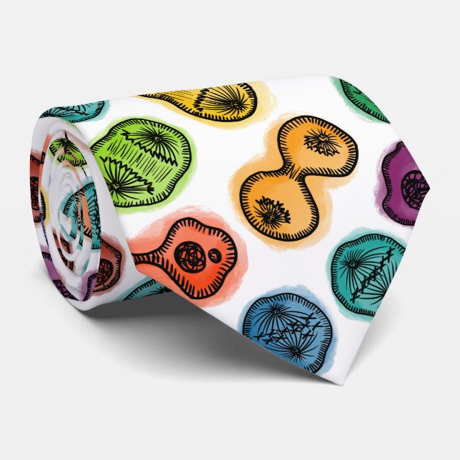 Mitosis - Colour on White Tie (Rolled)