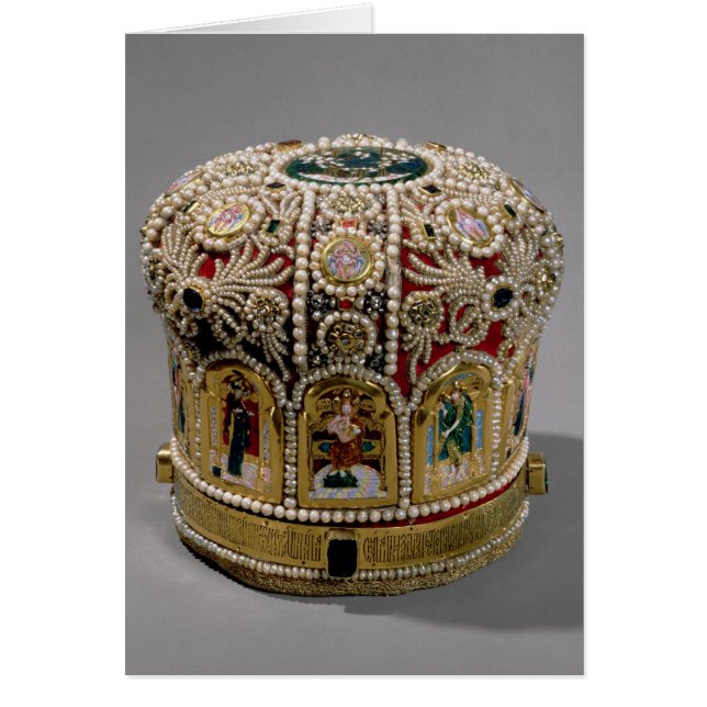 Mitre crown set with pearls and precious (Front)
