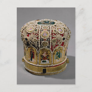 Mitre crown set with pearls and precious postcard