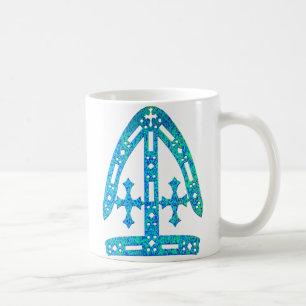 Mitre in blue and green coffee mug