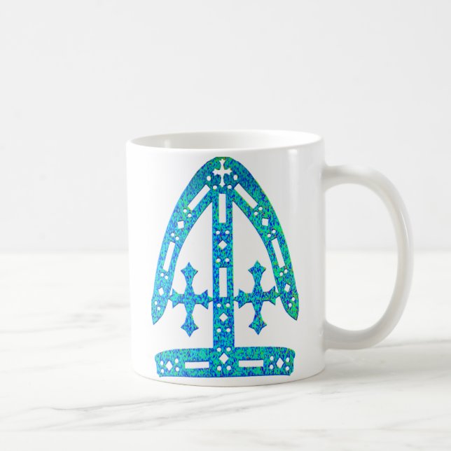 Mitre in blue and green coffee mug (Right)
