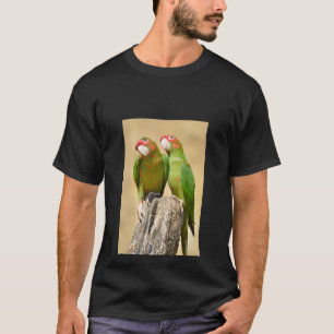 Mitred Parakeet on wood post Postcard Square Stick T-Shirt