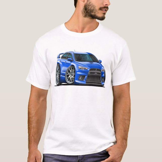 Mitsubishi Evo Blue Car T-Shirt (Front)