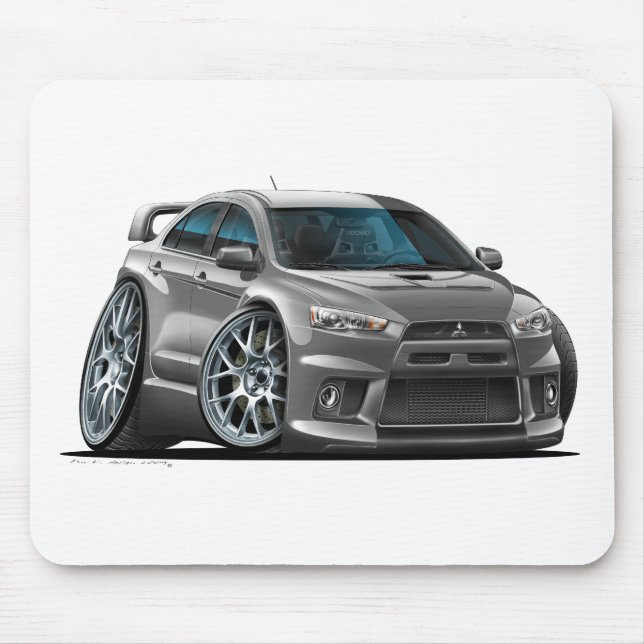 Mitsubishi Evo Grey Car Mouse Mat (Front)