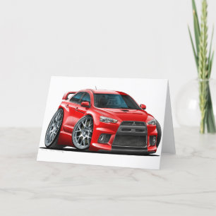 Mitsubishi Evo Red Car Card
