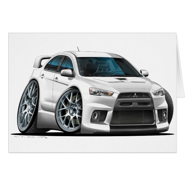 Mitsubishi Evo White Car (Front Horizontal)