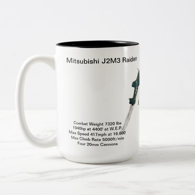 Mitsubishi J2M3 Raiden aeroplane mug (Left)