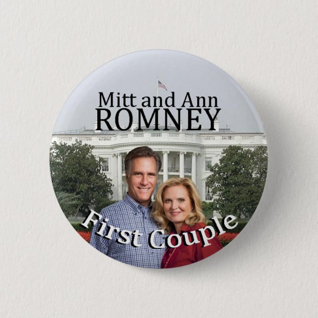 Mitt and Ann Romney First Couple 6 Cm Round Badge (Front)