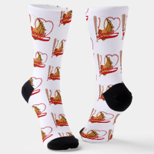 Mitt and Bat Baseball Love Socks