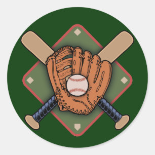 Mitt & Crossbats Classic Round Sticker