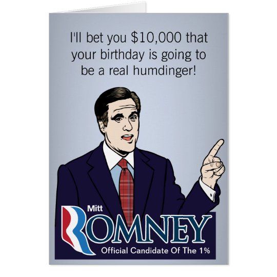 Mitt Romney $10k Bet Greeting Cards