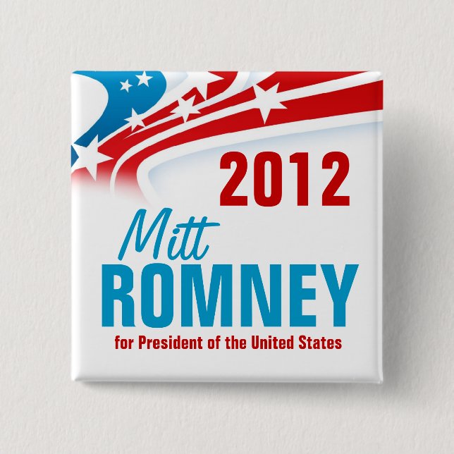 Mitt Romney 15 Cm Square Badge (Front)