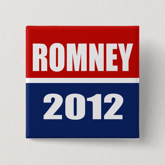 MITT ROMNEY 2012 15 CM SQUARE BADGE (Front)