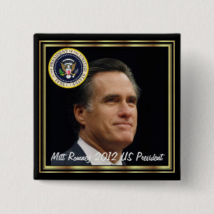 MITT ROMNEY 2012 US PRESIDENT 15 CM SQUARE BADGE