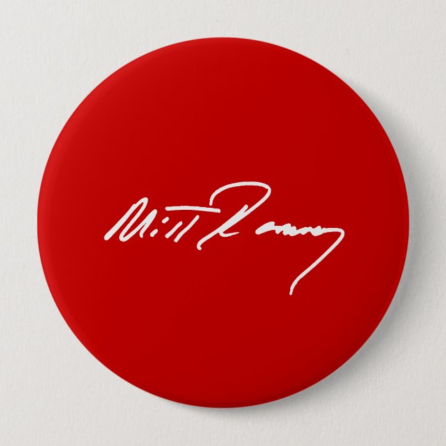 MITT ROMNEY AUTOGRAPH WHITE.png 10 Cm Round Badge (Front)