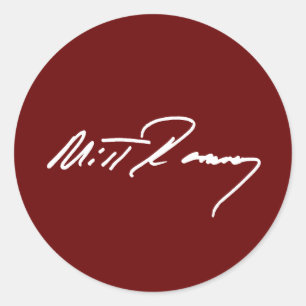 MITT ROMNEY AUTOGRAPH WHITE.png Classic Round Sticker