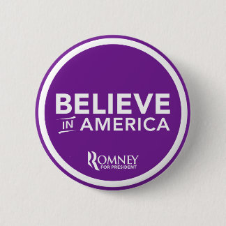 Mitt Romney Believe In America 2012 (Purple) 6 Cm Round Badge