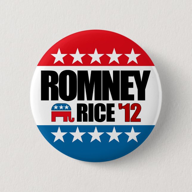 Mitt Romney Condi Rice 2012 6 Cm Round Badge (Front)