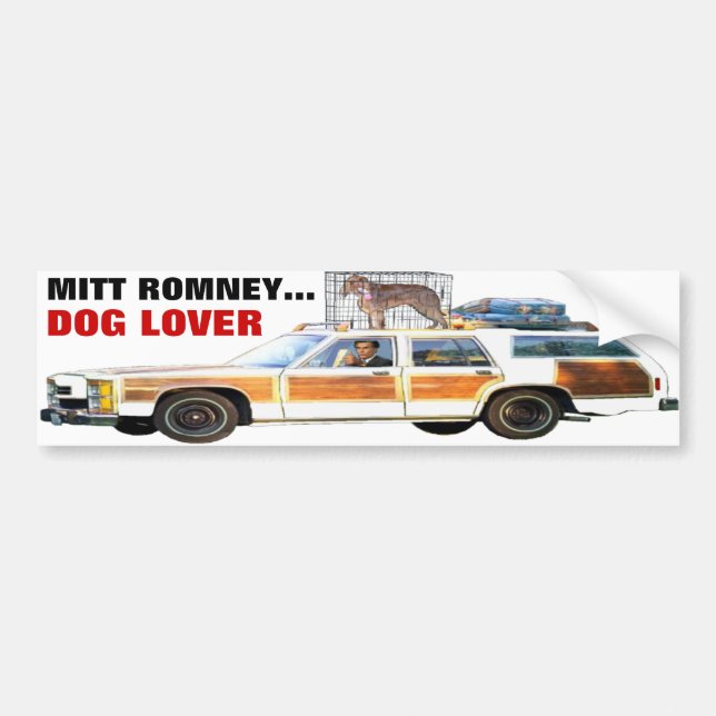 MITT ROMNEY... DOG LOVER BUMPER STICKER (Front)